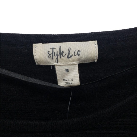 Style & Co Textured Sweater Black M - Picture 4 of 5